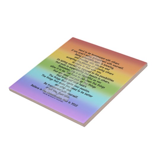 Wees transparant tegeltje (Zijkant)