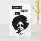 Wees trots om jou te zijn | Afro-Amerikaanse vrouw Kaart (Gele Bloem)