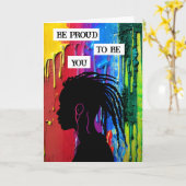 Wees trots om jou te zijn | Afro-Amerikaanse vrouw Kaart (Gele Bloem)