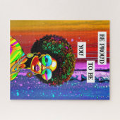 Wees trots om jou te zijn | Groovy Vrouw van Kleur Legpuzzel (Horizontaal)