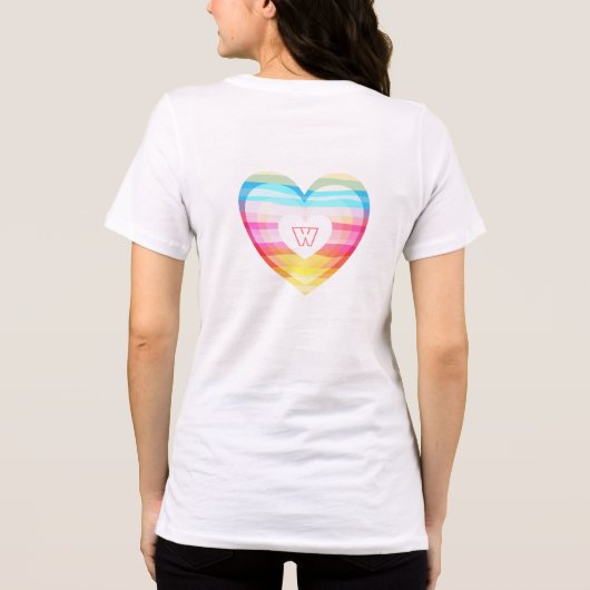 Wees trots op je LGBTQ Rainbow Heart Monogram Tri-Blend Shirt (Achterkant)