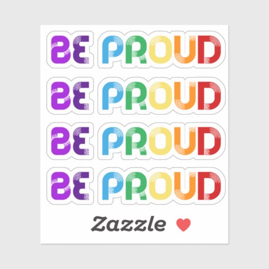 Wees trots op LGBT Gay Pride Sticker (Vel)