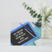 Wees trots op uw harde, Motivatie werk Briefkaart (Staand voorkant)