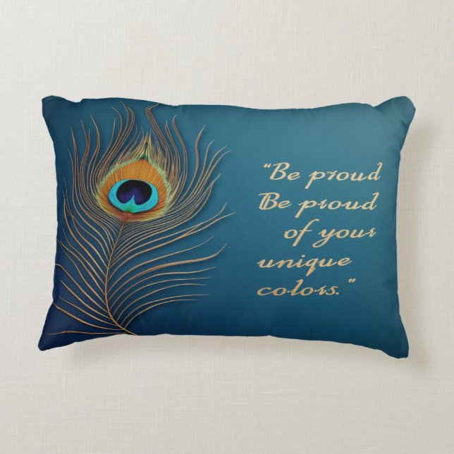 Wees trots op uw unieke kleuren - Inspirerend Accent Kussen (Achterkant)