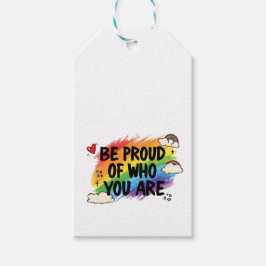 Wees trots op wie je bent Regenboog Citaat lgbtq+ Cadeaulabel
