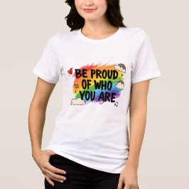 Wees trots op wie je bent Regenboog Citaat LGBTQ+ Tri-Blend Shirt
