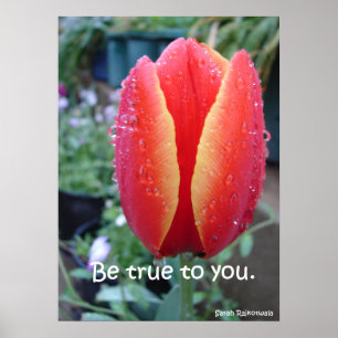 Wees trouw aan je rode Tulip Natuur Tuin Poster