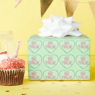 Wees True Pastel Green Snoep Heart Valentijnsdag Cadeaupapier