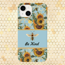 Wees  Turquoise Sunflower Bee Case-Mate iPhone 14 Hoesje