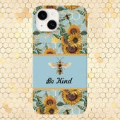 Wees Turquoise Sunflower Bee Case-Mate iPhone Case