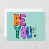 Wees u mooi, kleurrijk, helder briefkaart (Voorkant / Achterkant)