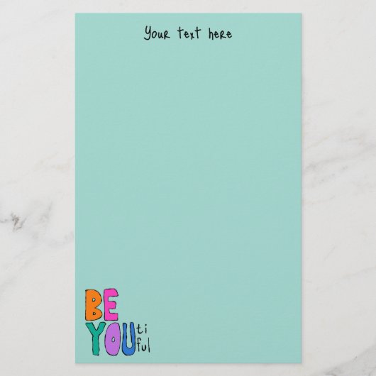 Wees u mooi, kleurrijk, met heldere groen briefpapier (Voorkant)