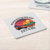 Wees uit deze wereld kartonnen onderzetters (Schuin)