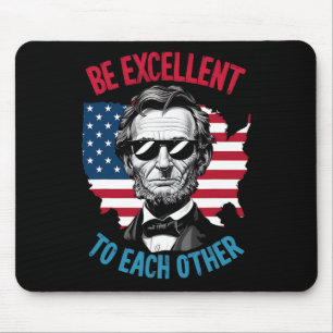 Wees Uitstekend Voor Elkaar Amerikaanse Vlag Abe A Muismat