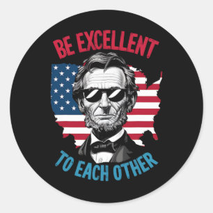 Wees Uitstekend Voor Elkaar Vs Kaart Vlag Abe Abra Ronde Sticker