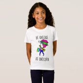 Wees uniek als Unicorn Girls' Fine Jersey T-Shirt (Voorkant volledig)
