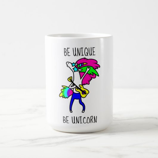 Wees uniek als Unicorn Morphing Mok 15 oz (Midden)
