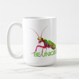 WEES UNIEK bidsprinkhaan groovy insect kunst  Koffiemok