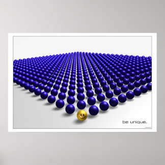 Wees uniek (blauw) poster