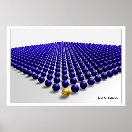Wees uniek (blauw) poster (Voorkant)