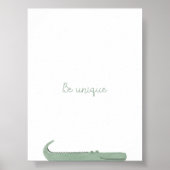 Wees uniek citaat alligator kwekerij muurprint poster (Voorkant)