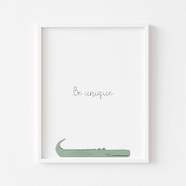 Wees uniek citaat alligator kwekerij muurprint poster