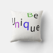Wees uniek minimale typografie modern  kussen (Achterkant)
