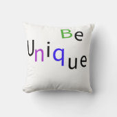 Wees uniek minimale typografie modern  kussen (Voorkant)