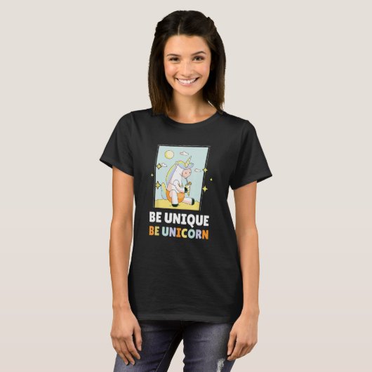 Wees uniek Wees eenhoorn 2 T-shirt (Voorkant volledig)