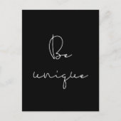 Wees uniek wit lettertype briefkaart (Voorkant)