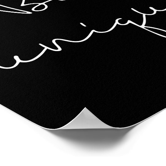 Wees uniek wit lettertype poster (Hoek)