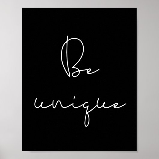 Wees uniek wit lettertype poster (Voorkant)