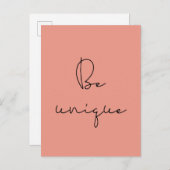 Wees uniek zwart lettertype briefkaart (Voorkant / Achterkant)