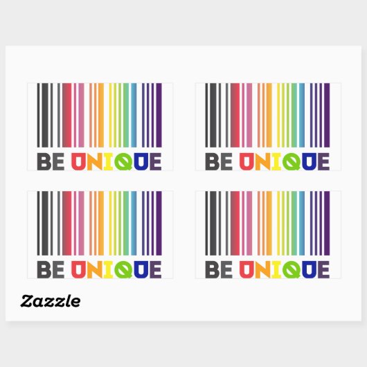 Wees unieke barcode LGBT Pride Rechthoekige Sticker (Vel)