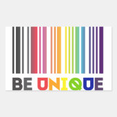 Wees unieke barcode LGBT Pride Rechthoekige Sticker (Voorkant)