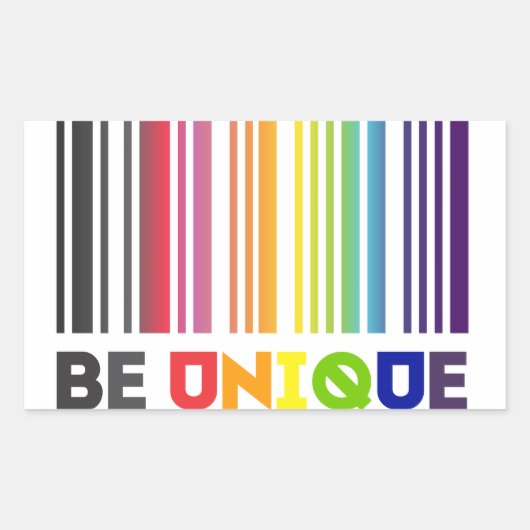 Wees unieke barcode LGBT Pride Rechthoekige Sticker (Voorkant)