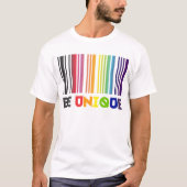 Wees unieke barcode LGBT Pride T-shirt (Voorkant)