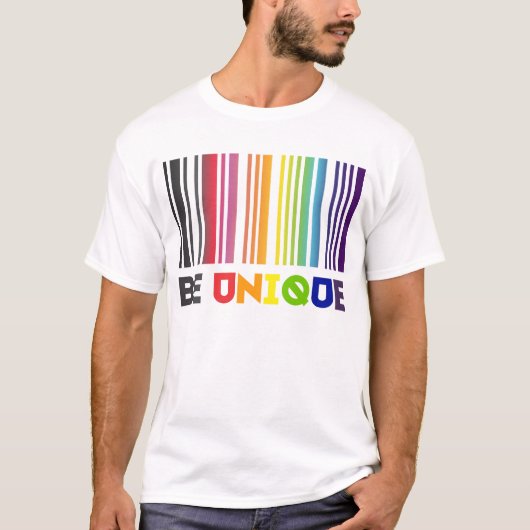 Wees unieke barcode LGBT Pride T-shirt (Voorkant)