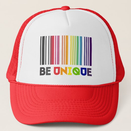 Wees unieke barcode LGBT Pride Trucker Pet (Voorkant)
