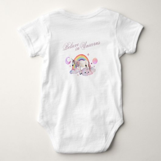 Wees unieke Girly Moon Eenhoorns Regenboog Romper (Achterkant)