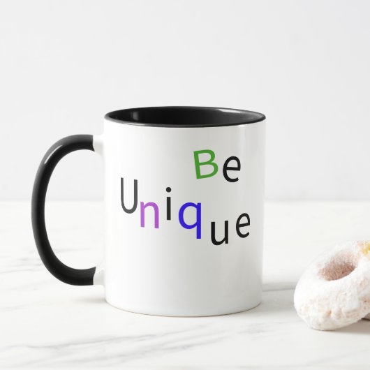 Wees unieke inspirerende typografie koffie mok (Met donut)