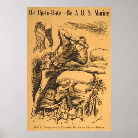 Wees up-to-date - wees een U.S. Marine Poster (Voorkant)