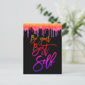 Wees uw beste zelf-Motivatie offerte Glitter Briefkaart (Staand voorkant)