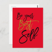 Wees uw beste zelf Motivatie offerte rood Briefkaart (Voorkant / Achterkant)