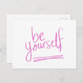 Wees uw eigen Citaat Gezegde Motivation Inspiratio Briefkaart (Voorkant / Achterkant)