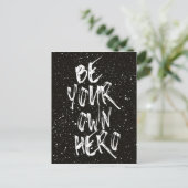 Wees uw eigen offerte voor Hero (zwart) Briefkaart (Staand voorkant)