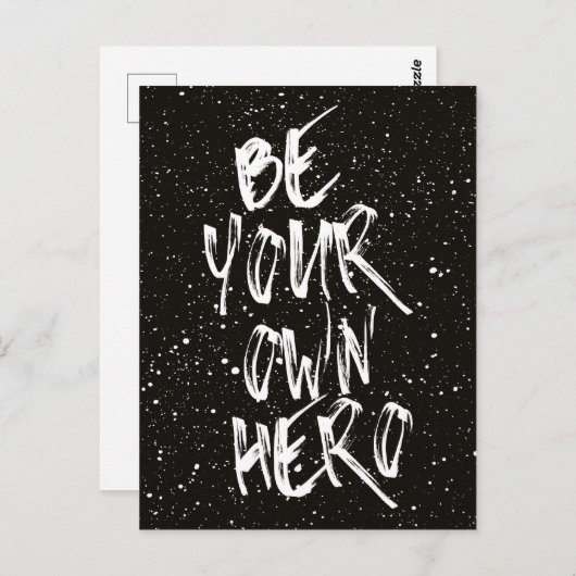 Wees uw eigen offerte voor Hero (zwart) Briefkaart (Voorkant / Achterkant)