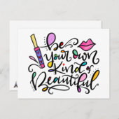 Wees uw eigen soort mooi, met de hand geschreven briefkaart (Voorkant / Achterkant)