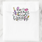 Wees uw eigen soort mooi, met de hand geschreven vierkante sticker (Tas)