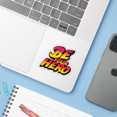 Wees uw Sticker Hero Design (Laptop met iPhone)